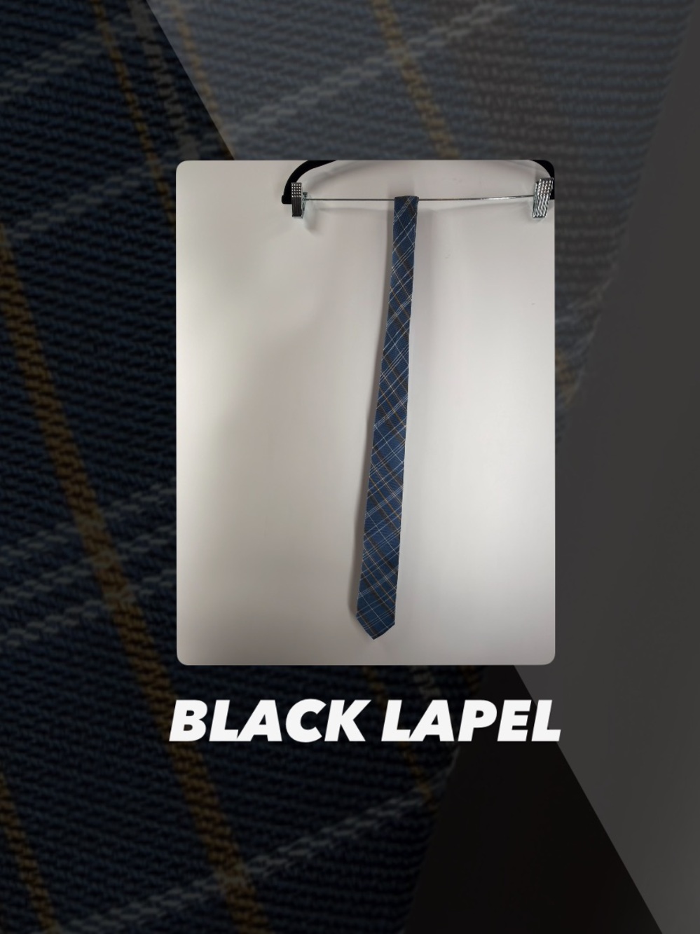 EUC Black Lapel Plaid Tie